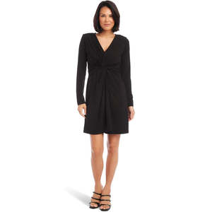 Abito tubino confortevole Karen Kane con dettaglio a torsione sul davanti, stile semplice in nero con vita naturale - Product Image 1