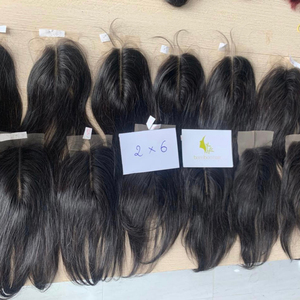 Frontal And Closure – cheveux humains péruviens, cheveux vierges en bambou, 2x6, 13x4, 4x4, 5x5, livraison rapide, bon marché - Product Image 1