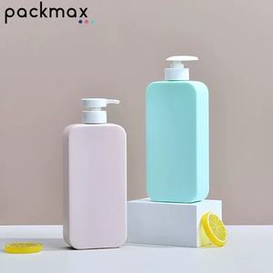 250ml 350ml 500ml Botella cuadrada plana de plástico HDPE 24/410 Embalaje personalizable ecológico para productos para el cuidado del cabello - Product Image 4