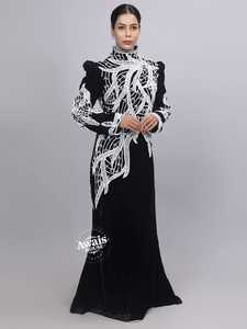 Dubai Kaftan Plus Size Hot Selling Women Muslim Dress Fashion Modest Shimmer Islamic Clothing Beaded Polyester Handmade Wedding - Product Image 2