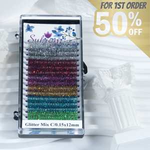 50% de réduction en gros 0.03 0.05 0.07 0.10 plateau d'extensions de cils en cachemire de marque privée noir foncé mat plateau de cils à volume individuel - Product Image 5