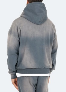 Nouveau à la mode grande taille hommes soleil fondu lavage sweats à capuche 100% coton fait Style décontracté surdimensionné pull nouveau Style à la mode capuche pour hommes - Product Image 2