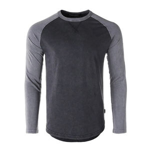 Wholesale Men's Slim Fitness <b>Raglan</b> Sleeve <b>T</b> <b>Shirt</b> Custom Logo Casual Cotton Sports Design Printed Wholesale High Quality - Product Image 1