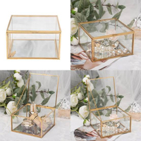 Boîtes à bagues en métal et verre aux designs classiques et modernes, transparentes et géométriques, pour mariage, fiançailles, demande en mariage, bijoux
