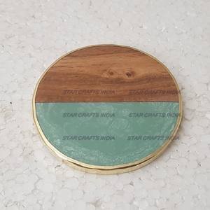 Vente chaude bureau café salle à manger thé cérémonie sous-verres créatif Style japonais carré en bois résine sous-verres pour boissons de SCI - Product Image 6