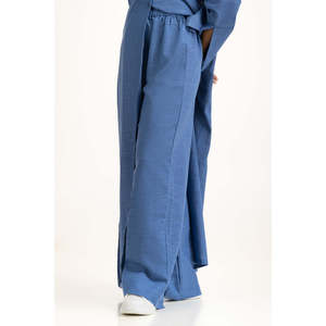 กางเกงขายาวทรงหลวมเอวกลางผ้าอ็อกซ์ฟอร์ดลำลอง รุ่น WM-COD-SS25-371B ทรงปกติสำหรับฤดูใบไม้ผลิ - Product Image 4