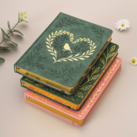 Ensemble de journal botanique LABON, carnet en cuir PU avec couverture en relief de fleurs et de feuilles, journal esthétique inspiré de la nature, livre de journal intime