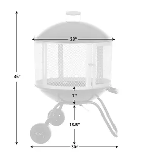 Brasero circulaire en métal avec bouton de réglage de la hauteur de flamme, 45 000 à 49 999 BTU, écologique, pour espaces tendance, décoration de mariage et de fête, Zahid - Product Image 6