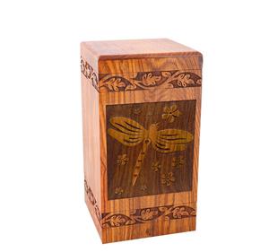 Urne funéraire pour animaux de compagnie en bois de rose, libellule, pour photo, urnes funéraires pour cendres, grande urne pour chien adulte - Product Image 3