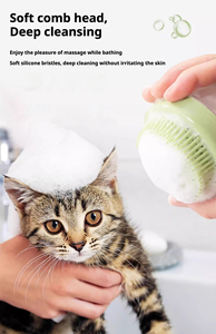 Brosse de Massage de bain en Silicone souple de nettoyage en profondeur poignée antidérapante ergonomique poils doux pour le nettoyage des animaux de compagnie bain chiens chats - Product Image 3