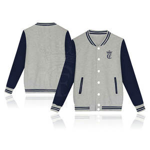 Diseño de logotipo personalizado de los hombres Stand Collar 100% algodón Letterman chaqueta de invierno nueva moda OEM de alta calidad - Product Image 2