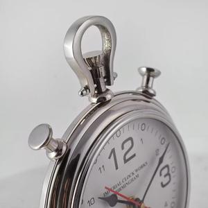 Horloge de table décorative en métal poli brillant avec base sur pied, horloge de bureau, articles cadeaux d'affaires, décoration moderne, prix de gros - Product Image 6