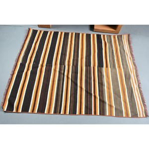 Modern Brown Orange 4x5ft Turkish <b>Rug</b> Patchwork Design Wool Viscose Polyester for Living Room Bedroom <b>Car</b> Rectangle Hallway - Product Image 3