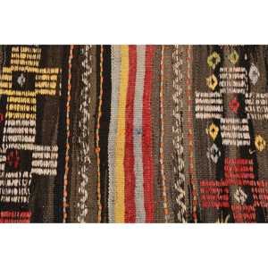5.4x8.4 ft Kilim Turkish Rug, <b>Red</b> Check Vintage Rug <b>Wool</b> - Product Image 4
