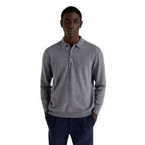 Polo de Manga Larga de Algodón de Lujo, Personalizado para Hombre, con Bordado en el Cuello, Transpirable, de Buena Calidad, Manga Completa - Product Image 1