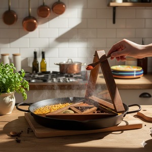 Organizador de Especias de Madera Ecológico, Duradero y Hecho a Mano, Clásico Soporte Triangular para Masala para Cocinas de Hogar y Restaurantes - Product Image 1