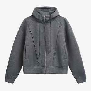 เสื้อฮู้ดแบบรูดซิปของผู้ชายเสื้อกันหนาวมีฮู้ดสไตล์หน้ากาก430gsm ผ้าบาติกเข้าใหม่ - Product Image 1