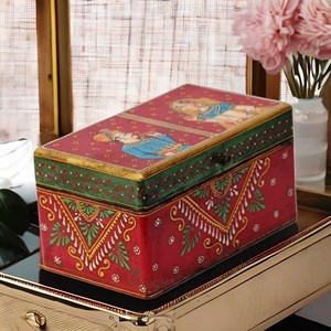 Caja de Cosméticos de Madera Ecológica Artesanal y Regalos para Colgar en la Pared Hechos en India - Product Image 1