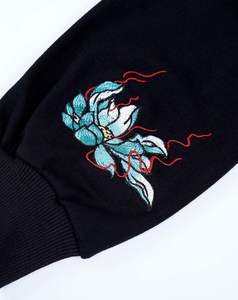 Streetwear Hommes Dragon Brodé Heavyweight Graphic Hoodies avec un diable graphique élégamment brodé dos et poitrine sweat à capuche - Product Image 4