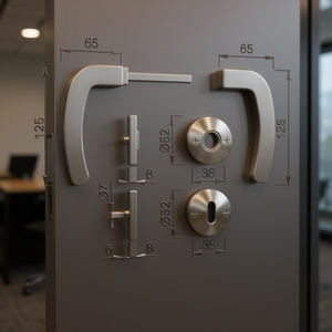 Ensemble de rosettes en acier inoxydable Denver E1310Z/42KV/42KVS F69 rondes OB DIN Gauche/Droite D/D HOPPE Décoration et accessoires de bureau - Product Image 3