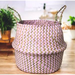 Panier de rangement extérieur intérieur écologique en rotin de haute qualité jonc de mer naturel organique moderne multifonctionnel durable - Product Image 2