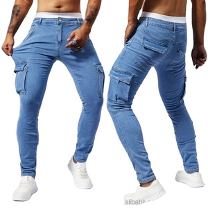 Casual Slim Denim Trousers Fashion Y2k <b>Joggers</b> Baggy Man Pants New <b>Men</b> Street Elastic Denim <b>Jeans</b> Multi Pockets Cargo Pants - Product Image 1
