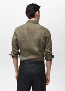 Camisa de Lino 100% para Hombre, Manga Larga, Lino Puro, Casual, Entallada, Camisas de Vestir para Hombre, Camisas Casuales Cómodas para Hombre - Product Image 4