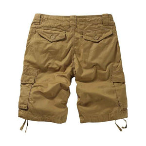 Short Cargo 100% Coton pour Homme Noir de Haute Qualité 6 Poches Style Décontracté Toile à Motif Solide Grandes Poches Taille Moyenne Teinte Unie - Product Image 3