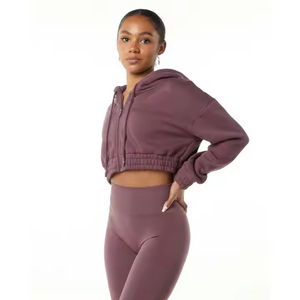 Sweats à capuche de qualité supérieure avec fermeture éclair et logo personnalisé Sweatshirts à capuche et sweatshirts pour femmes grande taille Vêtements pour femmes au tarif de gros OEM - Product Image 5