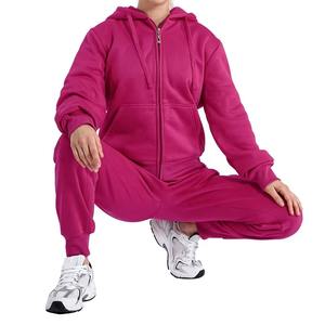 Nouveaux ensembles de survêtements élégants en velours pour femmes, ensembles de survêtements en coton, hauts courts, sweats à capuche et pantalons de jogging, ensemble 2 pièces - Product Image 5