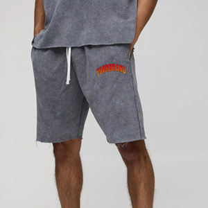 2026 Heavyweight High Street Solid hombres de talla grande Jogger ácido lavado en blanco logotipo personalizado 100% algodón teñido en aerosol transpirable - Product Image 1