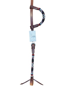 Vente chaude personnalisable une oreille équitation tête haute qualité en cuir véritable Western perlé équestre licou - Product Image 2