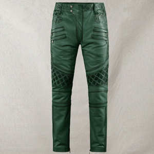 กางเกงหนังผู้ชายสีพื้นคุณภาพดีขายดี ผู้จัดจำหน่ายที่ดีที่สุด ขายส่งจำนวนมาก ทรงตรง ความยาวปานกลาง - Product Image 1