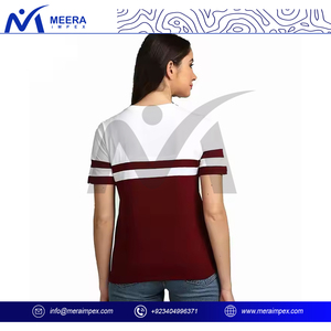 เสื้อยืดผ้าฝ้ายผสมทรงคลาสสิกสำหรับผู้หญิง-เสื้อยืดผ้านุ่มแขนสั้นเหมาะสำหรับสวมใส่สบายในชีวิตประจำวัน - Product Image 4