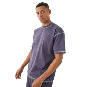 Conjunto de Camiseta y Pantalones Cortos Deportivos para Hombre, Tallas Grandes, Logotipo Personalizado, 100% Algodón, Transpirable, Secado Rápido, para Invierno - Product Image 3