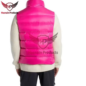 Gilet bouffant sans manches à fermeture éclair personnalisable avec col montant Veste de randonnée légère et résistante au vent Veste d'extérieur à bas prix - Product Image 4