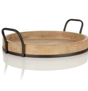 Bandeja de servicio rectangular de madera moderna de calidad superior con asas para facilitar el transporte para Diwali y uso decorativo - Product Image 2