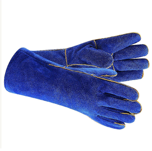 Guantes de soldadura de cuero dividido de vaca Guantes de seguridad de cuero genuino de piel de vaca largos Protección DE TRABAJO Soldadura industrial - Product Image 3