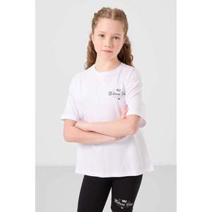 Tommylife Girls' Cotton Blend O-Neck Standard Fit Printed <b>Flared</b> <b>Leggings</b> Set - Ecru/Burgundy & White/Black, Ages 7-15 - Product Image 5