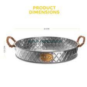Plateau galvanisé le plus vendu sans danger pour les aliments pour le service au lit du petit-déjeuner ou la décoration du salon avec un charmant aspect fini antique - Product Image 6