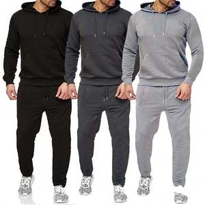 Survêtements d'hiver pour hommes, décontractés, sportifs, à capuche, lourds, impression numérique personnalisée, respirants, couleur unie, jogging en gros - Product Image 5