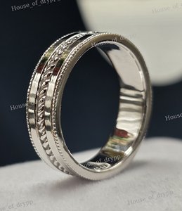 925 Sterling <b>Silver</b> <b>Spinner</b> <b>Ring</b> Minimalist Band <b>Ring</b> Rope <b>Ring</b> Unisex Wedding Band Fashion Everyday Jewelry Gift - Product Image 4