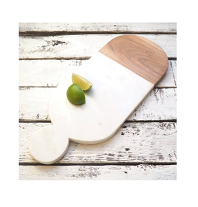 Planche à découper en bois et marbre personnalisée de haute qualité, en marbre et bois d'acacia, idéale pour Noël - Product Image 1