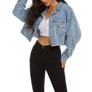 Latest Design 100% Cotton Made Women Crop Jeans <b>Jacket</b> Waterproof Wholesale Crop Jeans <b>Jacket</b> For Women - Product Image 4