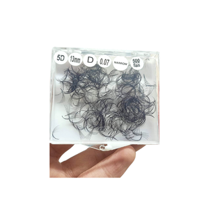 Venta caliente 5D Extensiones de pestañas sintéticas hechas a mano Pestañas individuales prefabricadas para maquillaje diario profesional Bandeja de fácil aplicación - Product Image 6