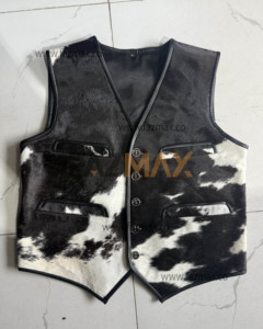 เสื้อกั๊กหนังวัวแท้สำหรับผู้ชาย, เสื้อกั๊กหนังฟอกระบายอากาศได้ดี - Product Image 4