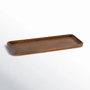 Plateau de rangement et de service élégant en bois massif avec bords surélevés, design élégant, parfait pour organiser, décorer et recevoir. - Product Image 1