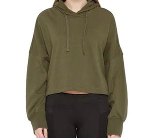 Ventes en gros de sweats à capuche pour femmes de haute qualité, style streetwear, avec fermeture éclair, crop top personnalisé, tissu personnalisé, crop top de sport pour femmes, décontracté - Product Image 1
