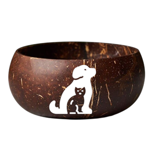 ชามกะลามะพร้าวงานทำมือพร้อมภาพพิมพ์ศิลปะที่เป็นเอกลักษณ์ของตกแต่งคนรักสัตว์เลี้ยงสไตล์น่ารัก-ของขวัญสำหรับบ้านที่ยั่งยืน - Product Image 6