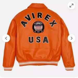 Avirex Blouson aviateur en cuir de vachette véritable pour homme édition limitée style vintage fermeture à glissière épaisse pour l'hiver - Product Image 4